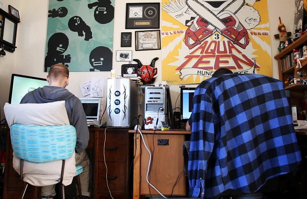 Edmund McMillen and Tommy Refenes developing Super Meat Boy 